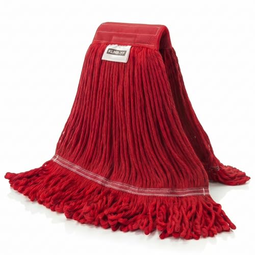 1 Pack 20.5 oz Cotton String Mop Head, Heavy Duty Red Replacement Mop Refill, Machine Washable for Commercial Industrial Floor Cleaning (Red) - color: Red, size: 1 Pack