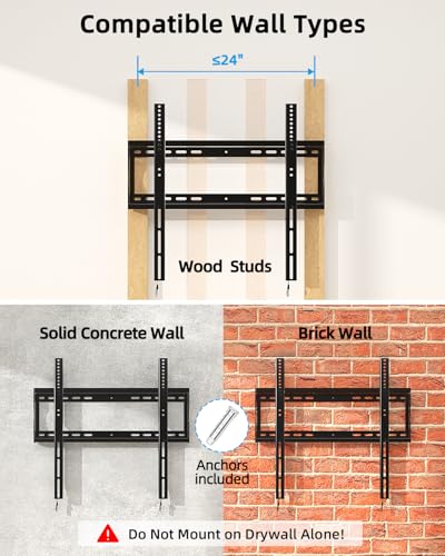 HOME VISION Heavy Duty TV Wall Mount 48-100", Fixed, VESA 600x600, 220 lbs - size: 48-100 Inch