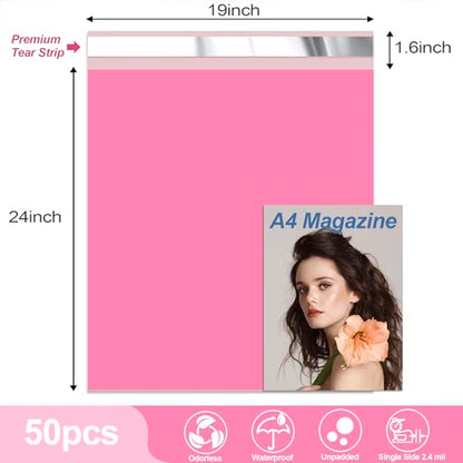 JinRuiKJ Thank You Poly Mailers 19x24 Inch, 50 PCS, Pink - color: Pink, size: 19*24inch 50pcs