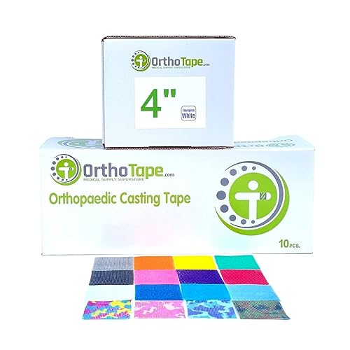 OrthoTape 4 INCH Fiberglass Cast Tape (10 Rolls) (Dark Blue) - color: DARK BLUE