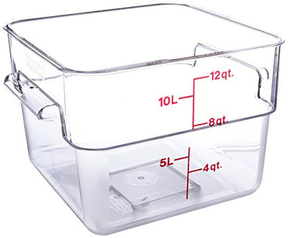 Cambro Food Storage Container - Classic Series Square - 12 QT (Quart) - Commercial Grade for Food Prep (Clear) - size: 12 QT