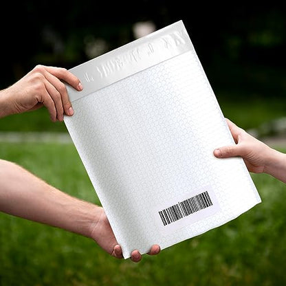 ABC PACK & SUPPLY White Bubble Mailers, 10.5 x 15.25 x 4 Inch, Pack of 75, Waterproof Self-Seal Padded Shipping Envelopes with Bottom Gusset for Secure Packaging - size: 10.5" x 15.25" x 4" / 75 Pack