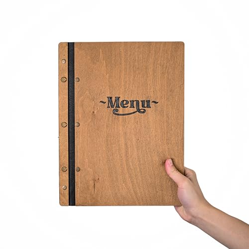 Inko Horeca -Wooden Menu Holder – 11.8 x 9 Inches – Hard Folding Menu Cover for Restaurants, Cafes, and Bars (Oak)