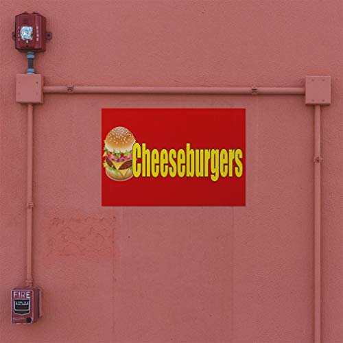 Decal Stickers Multiple Sizes Cheeseburgers Food Fair Promotion Business Industrial Vinyl Safety Sign Label Restaurant & Food 7x5Inches - size: 7x5inches