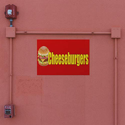 Decal Stickers Multiple Sizes Cheeseburgers Food Fair Promotion Business Industrial Vinyl Safety Sign Label Restaurant & Food 14x10Inches - size: 14x10inches