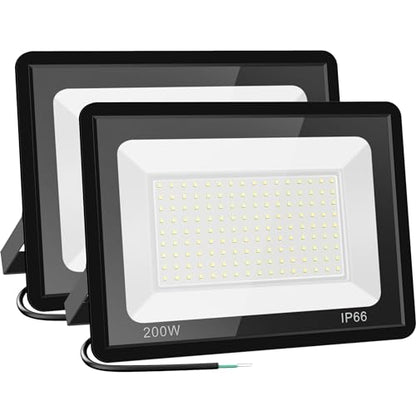 200W LED Outdoor Floodlights 2 Pack, 5000K Waterproof Security Lights - size: 200 W-2 pack