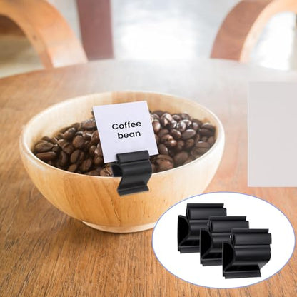 50 Pcs Black Sign Clip, Food Tray Label Holder, Plastic Buffet Food Label Clip, Reusable Sign Clips on Table for Cup Bowl Pan Buffet Deli Trays Charcuterie Board Bake Signs