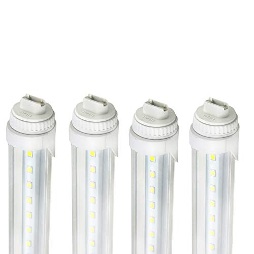 GreenSun LED Tube Light 6FT 30W, R17D 6ft LED Tube Light Fluorescent, 5500K White Color 100W Fluorescent Lamp Replacement Shop Lights, Replacement for F72T12/CW/HO, Clear Cover(4-Pack)