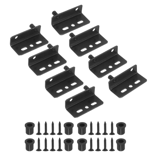 uxcell 4Set Pivot Hinge, 40 x 18 mm Heavy Duty Iron Concealed Shaft Door Hinges with Bushing Kit for Furniture Cabinets Wood Doors, Black - color: Black