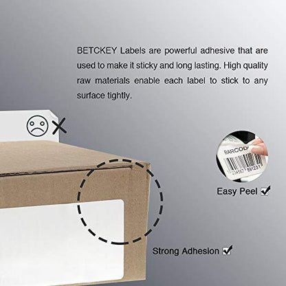 BETCKEY - 2" x 1.5" (51 mm x 38 mm) Thermal Labels, [10 Roll/10000 Labels]