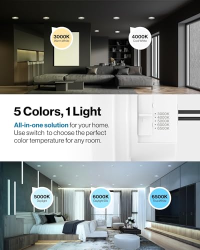 Sunco 24 Pack 4 Inch Retrofit LED Recessed Can Lights, 5CCT, 11W=40W - size: 4"