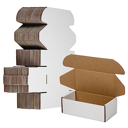SUNLPH 50 Pack 6.5x3.2x2.2 Inches Small Shipping Boxes, White Corrugated Cardboard Boxes, Moving Mailing Packing Box - color: White, size: 6.5x3.2x2.2