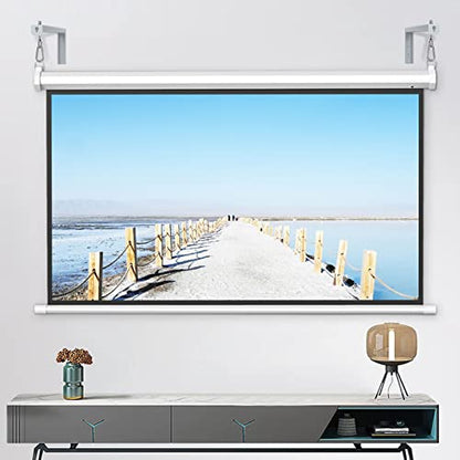suptek Universal Projector Screen Wall Mount L-Brackets Wall Hanging Mount 12 inch Adjustable Extension Mounting Hooks for Projection Screen up to 80 lbs, PRL002W, White (1 Pair) - size: 12 inch-white