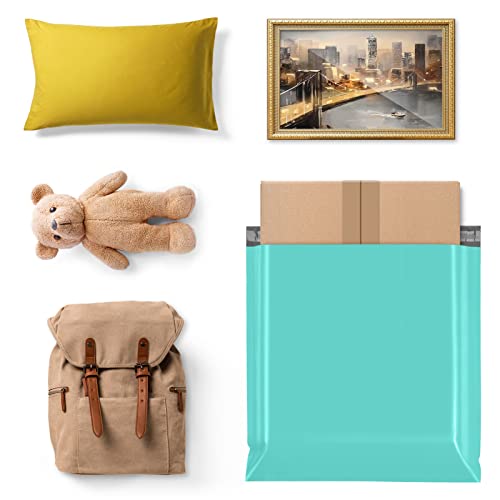 Fuxury Poly Mailers 24x24" 50 Pcs,Large Shipping Bags Embossed Dots Teal - size: 24x24" 50pcs