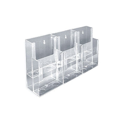 Azar Displays 252808 12.5" W x 3.75" D x 7" H 6-Pocket Tri-Fold Brochure Counter Display (2 Pack) - size: 2 Tier 6 Pocket