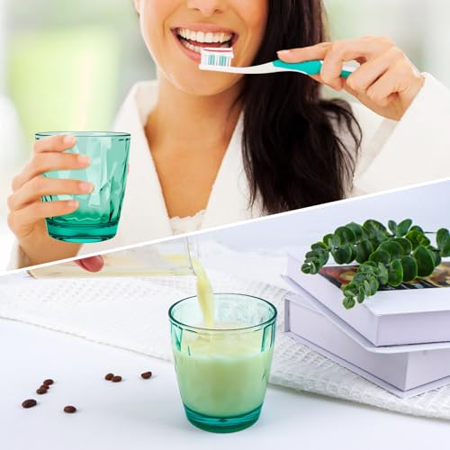 Topsky 10 oz Plastic Water Tumblers | Set of 4 Transparent Unbreakable Drinking Glasses Clear Acrylic Reusable Juice Wine Cups for Home Picnic Party, Dishwasher Safe, Stackable (Light Green) - color: Green 10oz