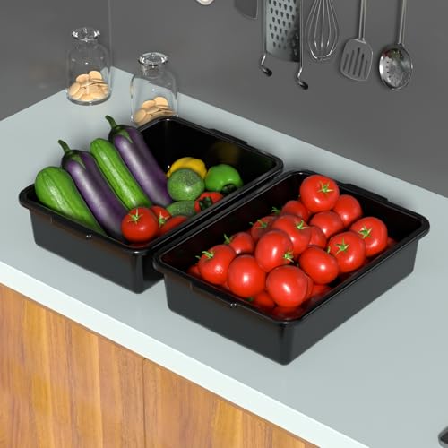 8 L Small Commercial Food Service Bus Tubs Bins, Black, 18 Packs - size: 8 L