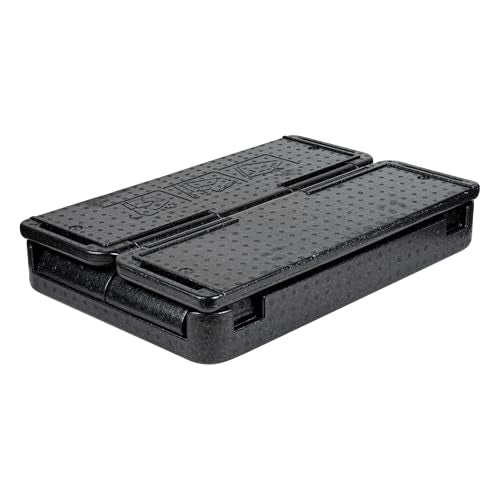 Restaurantware-Cater Tek 42 Quart Catering Hot Box, 1 Top Load Insulated Food Pan Carrier - Holds 1 Full Size 8” Deep Pan, Collapsible, Black EPP Plastic Food Box With Handles, Portable, For Buffet - size: 42 Quart
