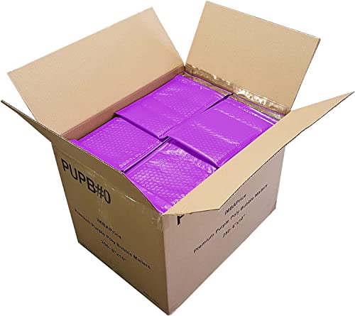 iMBAPrice 6x10 Inch Purple Poly Bubble Mailers #0, 250-Pack – Small Self-Seal Padded Shipping Envelopes, Waterproof Bubble Mailer Bags for Cosmetics, Jewelry & Accessories - color: Purple Poly Bubble, size: 6"x10" Poly (250 Envelopes)