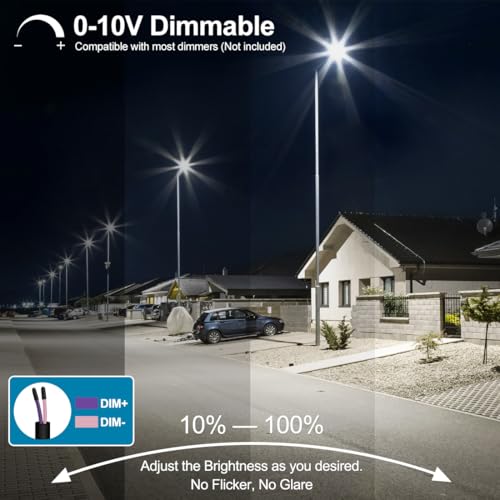 LED Parking Lot Light 300W/240W/200W Adjustable with Dusk to Dawn - size: 300W-Slip Fit-1Pack