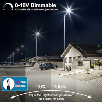 LED Parking Lot Light 300W/240W/200W Adjustable with Dusk to Dawn - size: 300W-Slip Fit-1Pack
