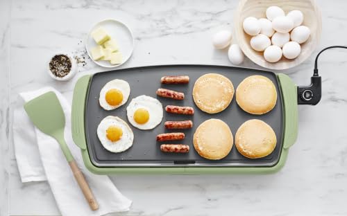 GreenLife 20" Extra Large Electric Griddle, Sage - color: Sage Green