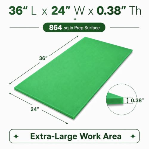 Commercial Cutting Board, 36 x 24 x 0.38 Inches, Green - color: Green, size: 36"L x 24"W