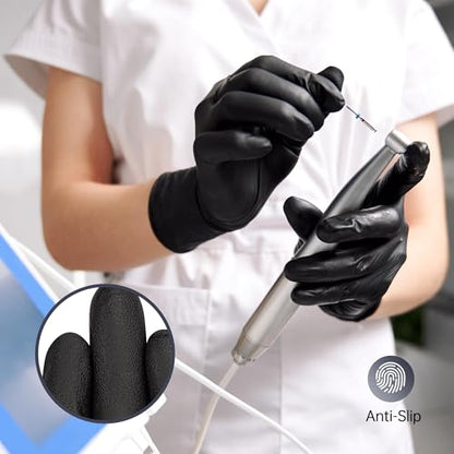 SwiftGrip Disposable Nitrile Exam Gloves, Black Nitrile Gloves Disposable Latex Free for Medical, Cooking & Esthetician - color: 11 Black (L, 1000ct)