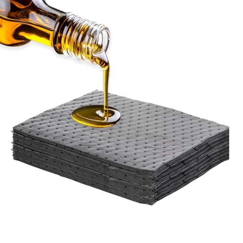30 PCS Oil Absorbent Pads, 13"×10" Reusable Car Spill Control Supplies Absorb Oil, Grease & Fluid, High Absorbency Weight Dimpled Mats Spill Pads for Automotive Workshop - color: 30 PCS