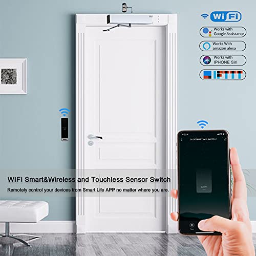 WiFi Smart, Wireless and Touchless Sensor Switches for Automatic Doors, Wave to Open Buttons for Entry System