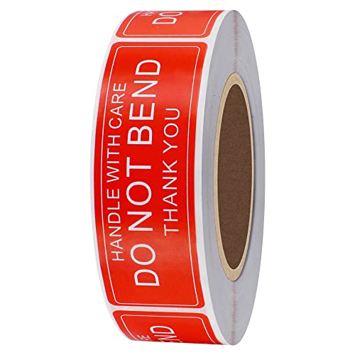 Do Not Bend Stickers 1×3 Inch Fragile Shipping Warning Labels Please Handle with Care Thank You - 500 Per Roll(10 Rolls Total 5000 Stickers)