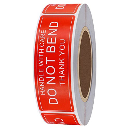 Do Not Bend Stickers 1×3 Inch Fragile Shipping Warning Labels Please Handle with Care Thank You - 500 Per Roll(10 Rolls Total 5000 Stickers)