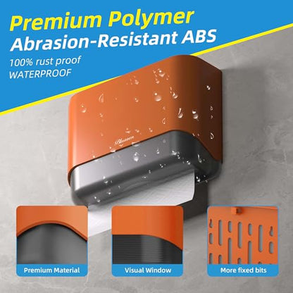 Commercial Paper Towel Dispenser Wall Mount with Lock 1 Pack,Universal Multifold Tri Fold Paper Hand Towel Holder,Compact Toilet Tissue Dispensers for Bathroom Kitchen Office (Orange) - color: Orange