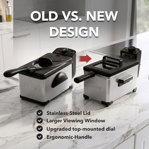 OVENTE Electric Deep Fryer, 2L Capacity, 1500W, Silver FDM2201BR - color: FDM2201BR - Silver