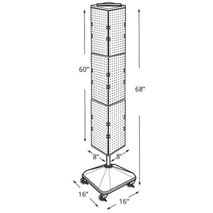 Azar Displays 703390-GRE Standard Four- Sided Interlocking Pegboard Floor Display, Green Translucent Color - color: Green