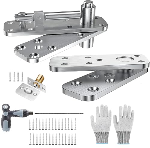 Heavy Duty Hidden Door Hinge Kit,570Lbs Load-Bearing (Silver) - color: Silver