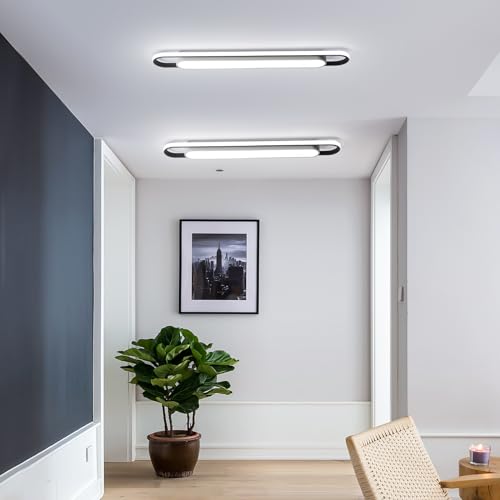 4Ft Modern Hallway Ceiling Lights, 6500K Acrylic Linear Ceiling Lamp,65W Metal LED Ceiling Light Fixture,Kitchen Dining Living Room Laundry, Garage Cloakroom Lighting (48Inch) - color: White Light, size: 48 Inch (4 FT)
