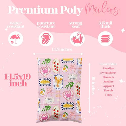 Pretty Package Store Poly Mailers 6x9, Ciao Bella, 100 Pack - color: Ciao Bella, size: 6x9
