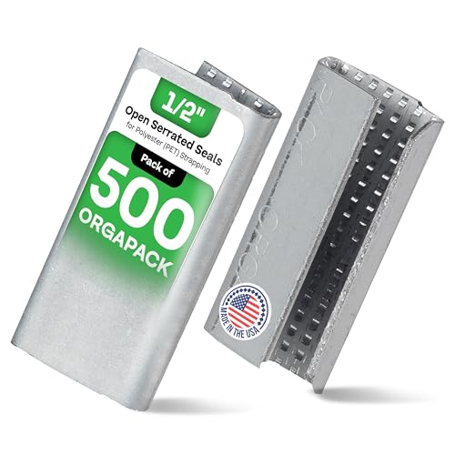 IDL Packaging Orgapack Open Serrated Seals for 1/2" Strap Width Polyester (PET) Strapping (Pack of 500) - Patented Serrated Pattern - Superior Holding Power of Packaging Strapping - color: Pack of 500, size: 1/2" Orgapack Premium