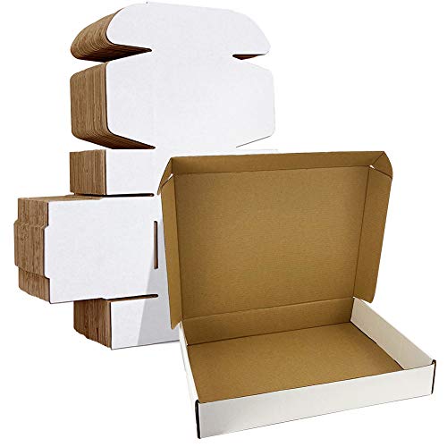HORLIMER 13x10x2 inches Shipping Boxes Set of 25, White Corrugated Cardboard Box Literature Mailer - color: White, size: 13" x 10" x 2"