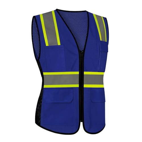 Construction Vest for Women, High Vis Reflective Vest, Blue, XS - color: 1pc Blue, size: X-Small