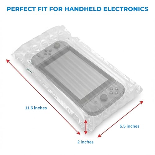 20 Pack Quick Inflatable Protective Bags, Compatible with Nintendo Switch – Bubble Air Cushion Sleeves, Secure Reusable Packing for Handheld Consoles and Small Electronics up to 9.5×4.0×1.2″ - size: Switch
