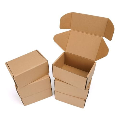6x4x3 inch Small Shipping Boxes, Set of 6 Mailing Boxes, Brown - color: Brown, size: 6x4x3 inch 6 Pack