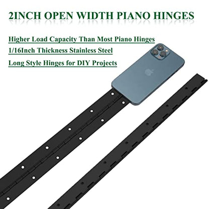 2Pack 18” Heavy Duty Piano Hinge Stainless Black Continuous & Piano Hinges - size: 18INCH