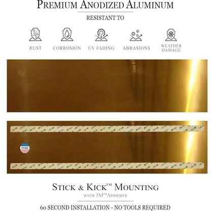 Door Kick Plate, 6x32 in, Shiny Brass, Adhesive - color: Shiny Brass, size: 6x32"