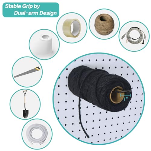 Pegboard Dual-arm Hooks - 16pcs Heavy Duty Tool Hanging Holders (Black, 6") - color: Black, size: 6 Inch