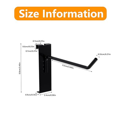 4'' Gridwall Hooks Black 25 Count, Metal Grid Panel Hanging Hooks - color: Black, size: 4 Inch