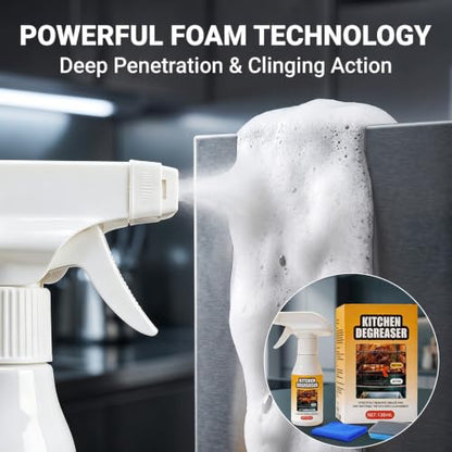 Kitchen Degreaser Spray, Grease Killer Spray for Grills, Heavy Duty Oven Cleaner, Remover Eliminates Tough Grease for Oven Stove BBQ Grills 120ml(2pc)