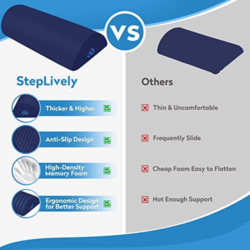 Foot Rest Ergonomic Pillow for Under Desk at Work, Blue/X-Large - color: Blue, size: Long-20 Inch