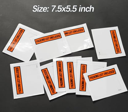 1000pcs 7.5"x5.5" Packing List Envelopes Self-seal Packing Slip Envelope Pouches Shipping Label Sleeves Top Loading Packing List Enclosed Bags. - size: 7.5"x5.5"